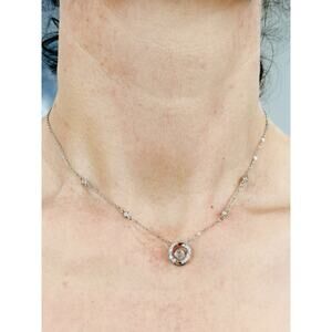 925 Sterling Silver Dancing CZ Pendant Charm Necklace Chain Women’s Gift For Her